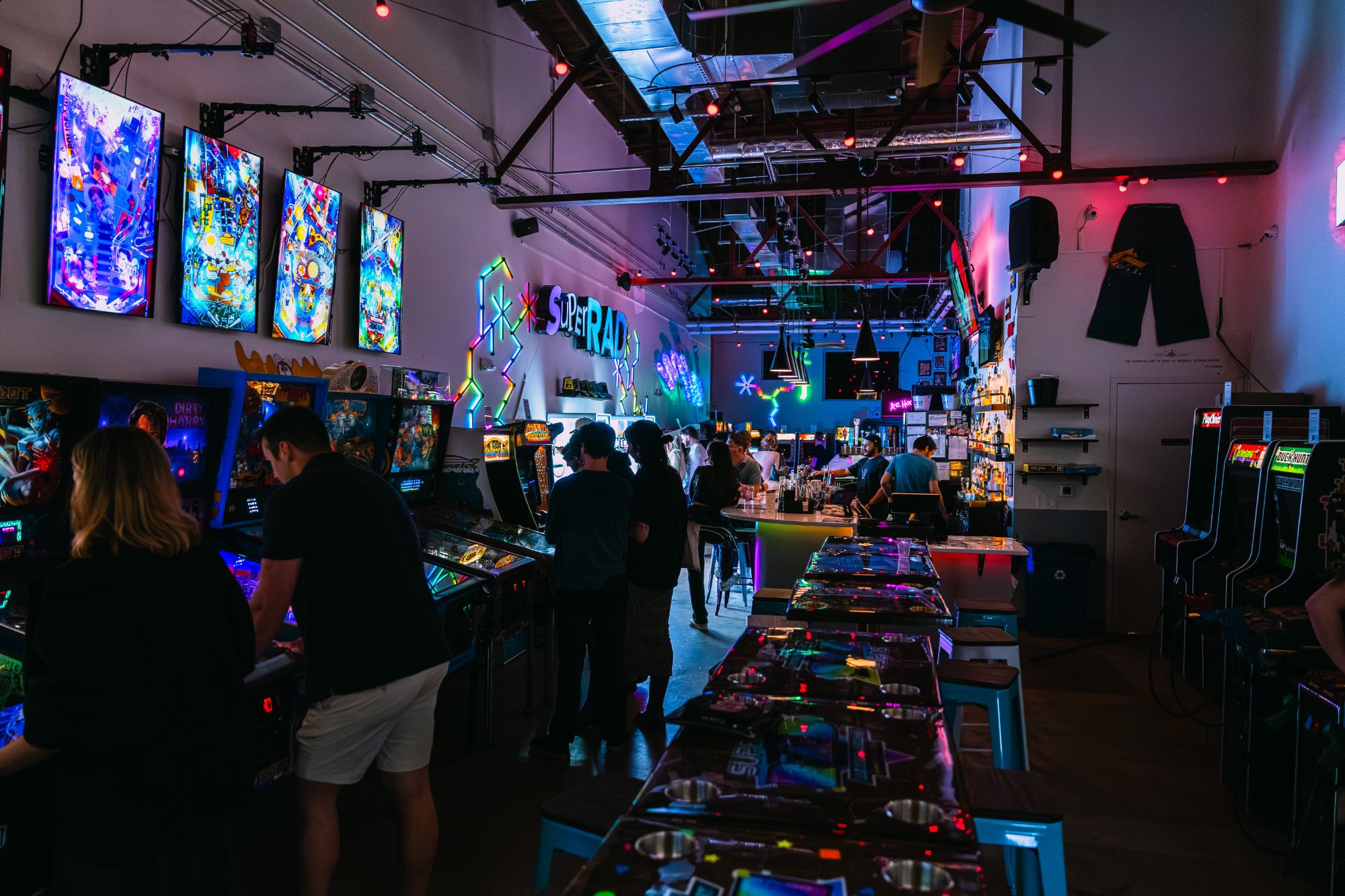 Craft cocktails and retro atmosphere at Super Rad arcade bar