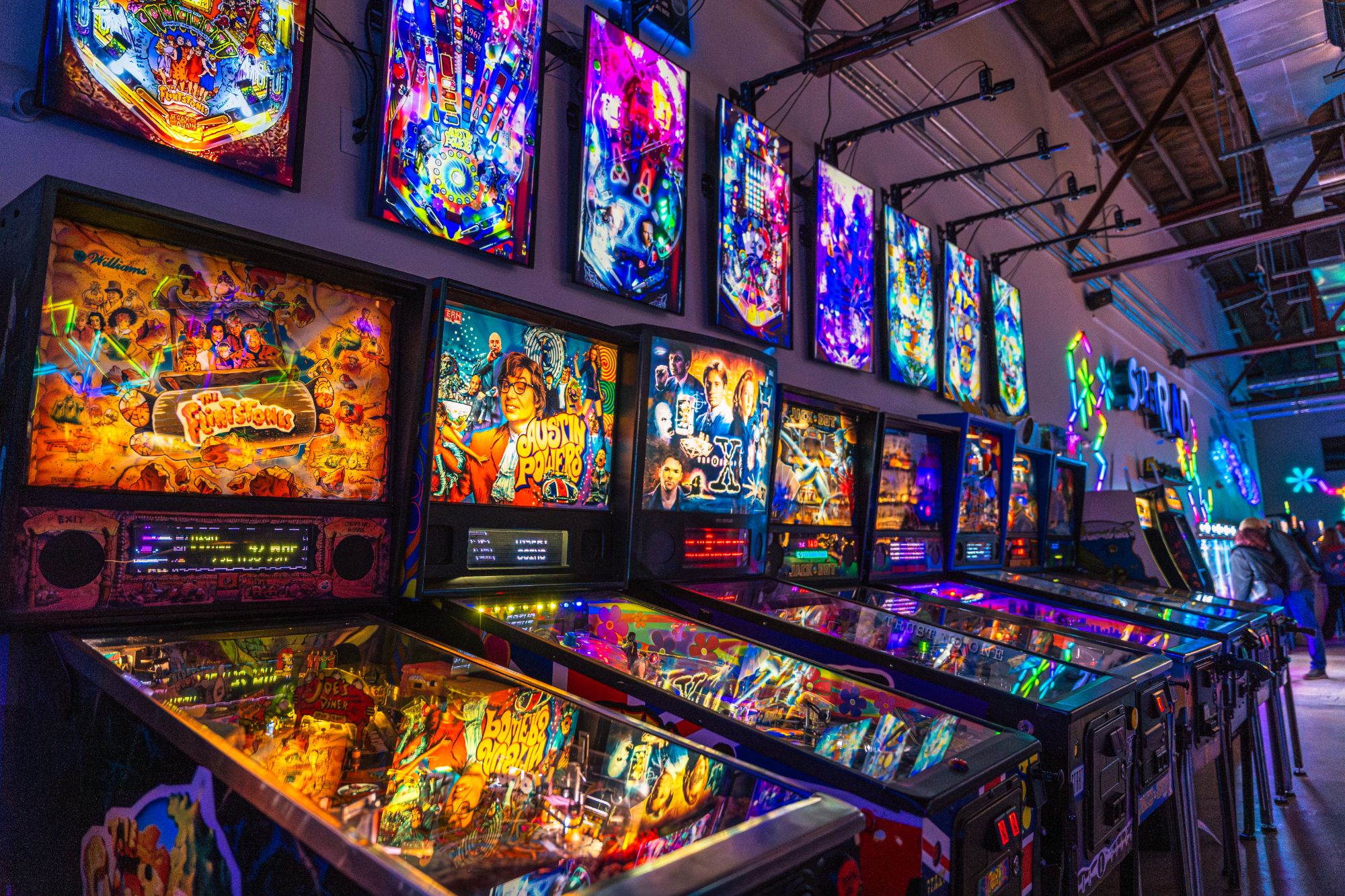 Pinball machines at Super Rad Retro Lounge Raleigh