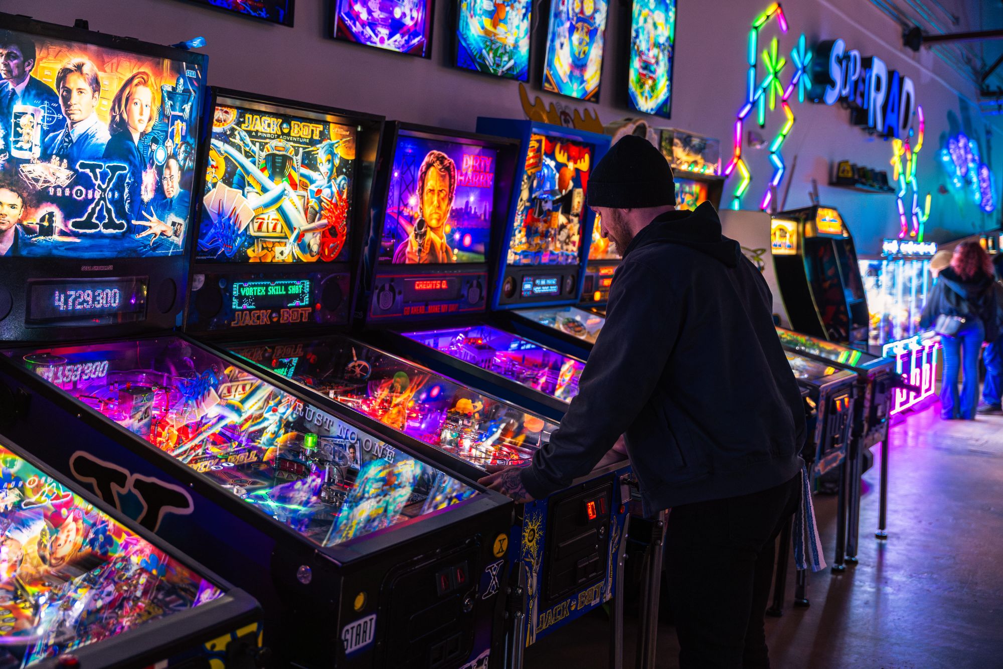 X-Files pinball machine at Super Rad Retro Lounge